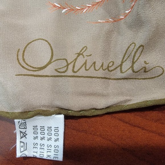 Ostinelli - Italian - 100% Silk - 33" Square - Scarf - Picture 2 of 6